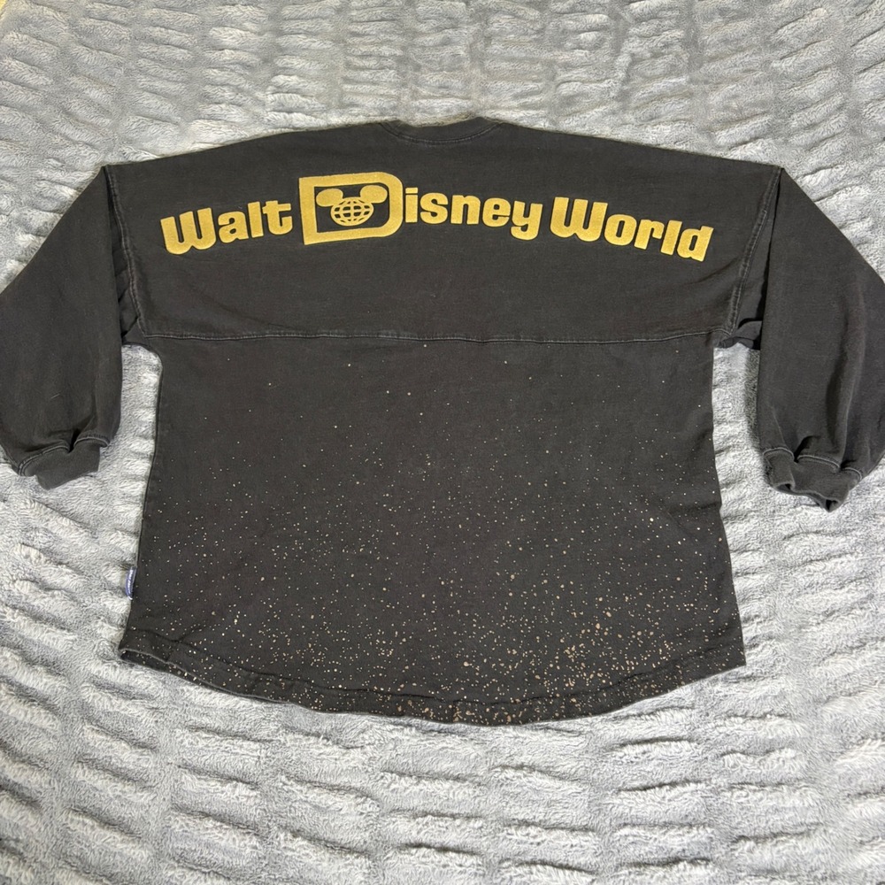 Disney Parks Spirit Jersey Walt Disney World Black Gold Splatter Mens Medium